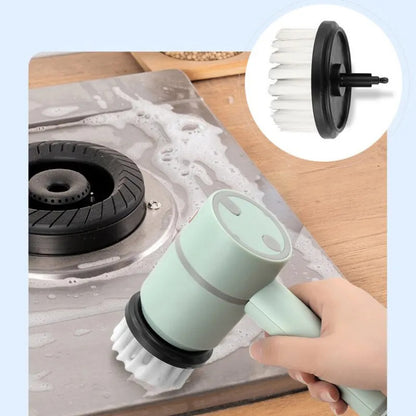 Electric Spin Scrubber With 5 Replaceable Brush Head